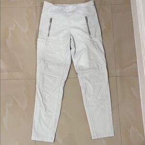 Athleta White High-Waisted Pants with Zipper Pockets